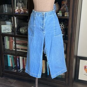 Lauren Ralph Lauren Light Blue Wide Leg Crop Jeans